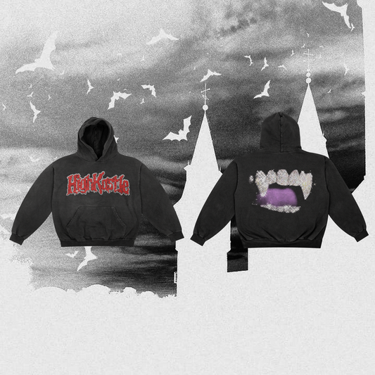 HIGHKASTLE GRILL HOODIE VINTAGE BLACK/RED